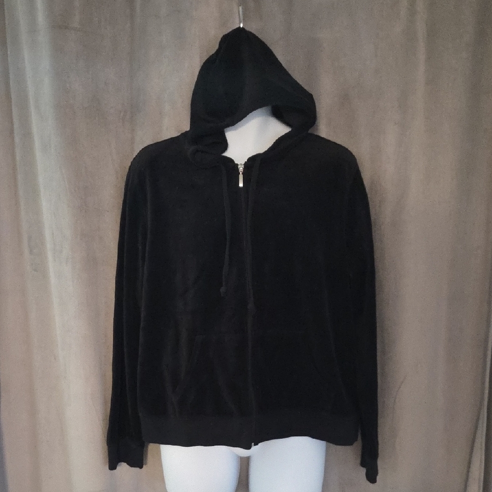 Fashion Nova 2x Black Full-Zip Hoodie with Hood